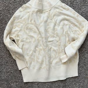 Anthropologie sweater 1X cream and gold